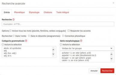 Un puissant moteur de recherches multicritères, pour des recherches avancées sur les mots, expressions et citations