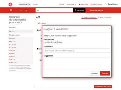 La suggestion à l'équipe éditoriale de mots non trouvés