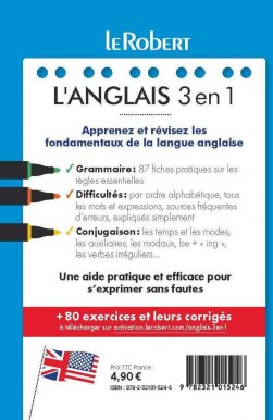 L'anglais 3 en 1 - Le Robert - quatrième de couverture